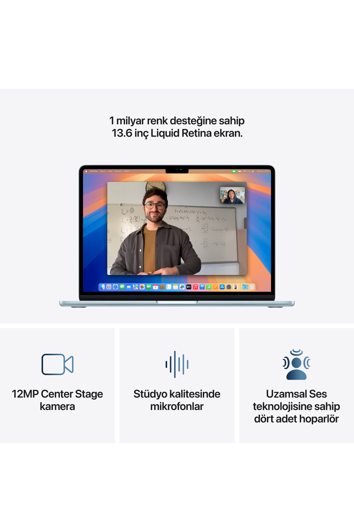 13" MacBook Air: Apple M4 chip with 10-core CPU and 8-core GPU, 16GB, 256GB SSD - Gök Mavisi - 5