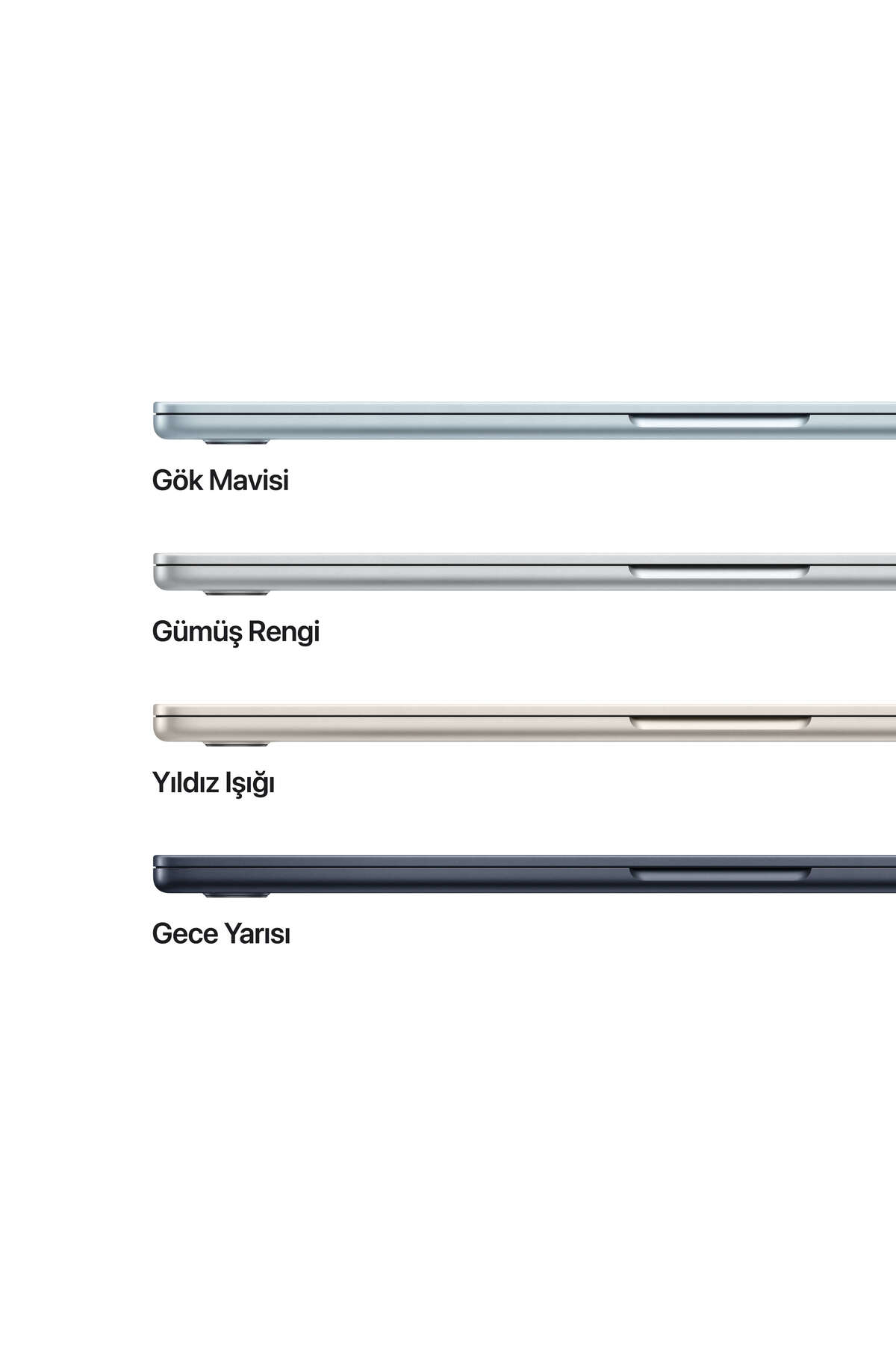 15" MacBook Air: Apple M4 chip with 10-core CPU and 10-core GPU, 16GB, 256GB SSD - Gece Yarısı - 3
