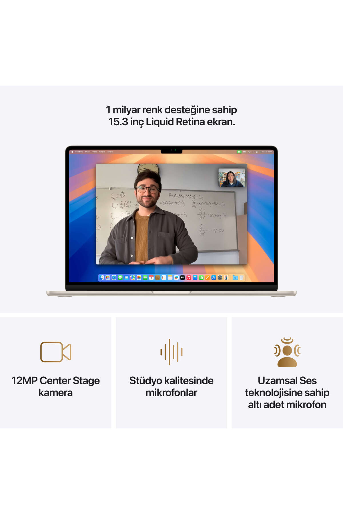 15" MacBook Air: Apple M4 chip with 10-core CPU and 10-core GPU, 24GB, 512GB SSD - Yıldız Işığı - 5