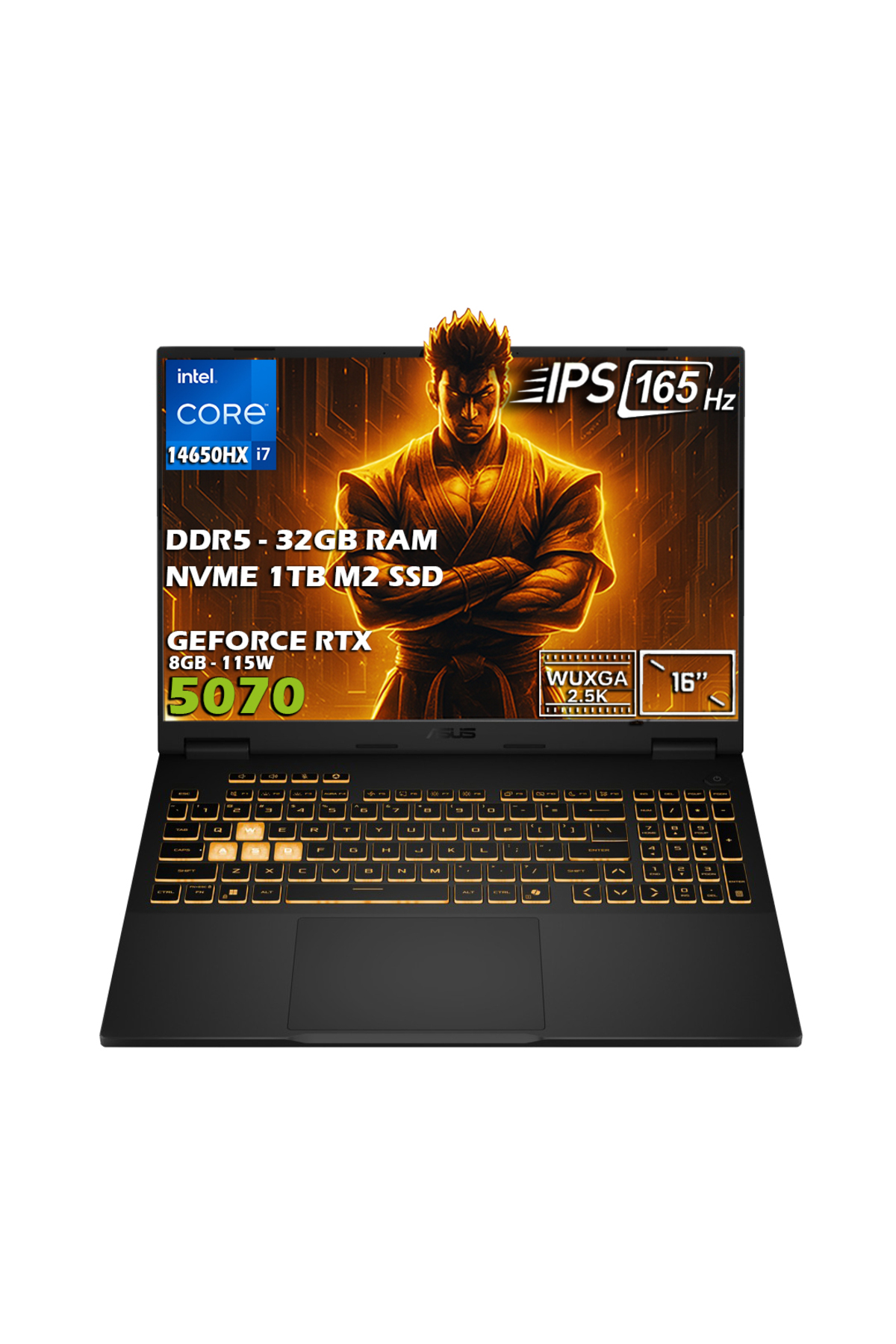 ASUS Tuf F16 FX608JPR-QT002-gaming Intel Core I7 14650hx 32GB 1TB SSD RTX 5070 16" 2.5k WQXGA 165hz IPS