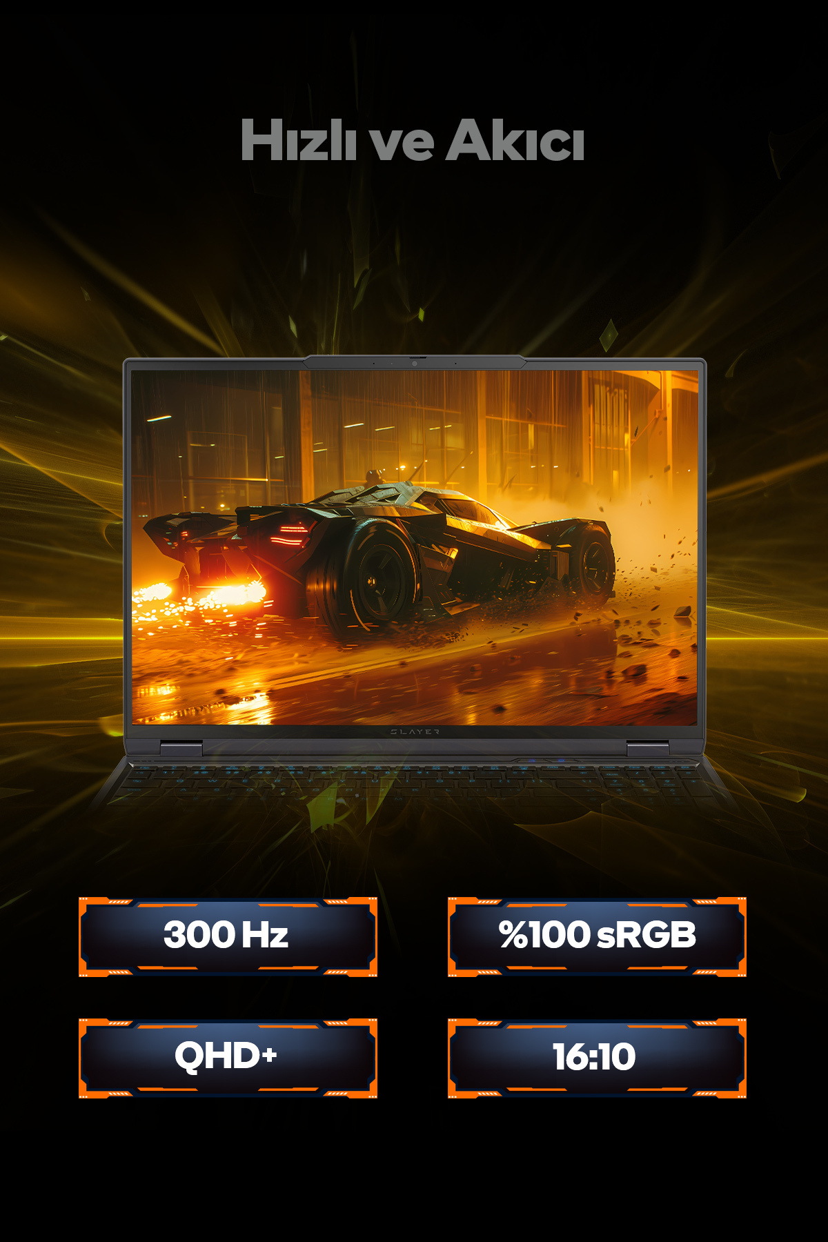 Game Garaj Slayer R9t-5070 C1 Amd Ryzen 9 8945hx 32gb 1tb Ssd Rtx5070 16" 300hz Qhd Dos Gaming Laptop - 4