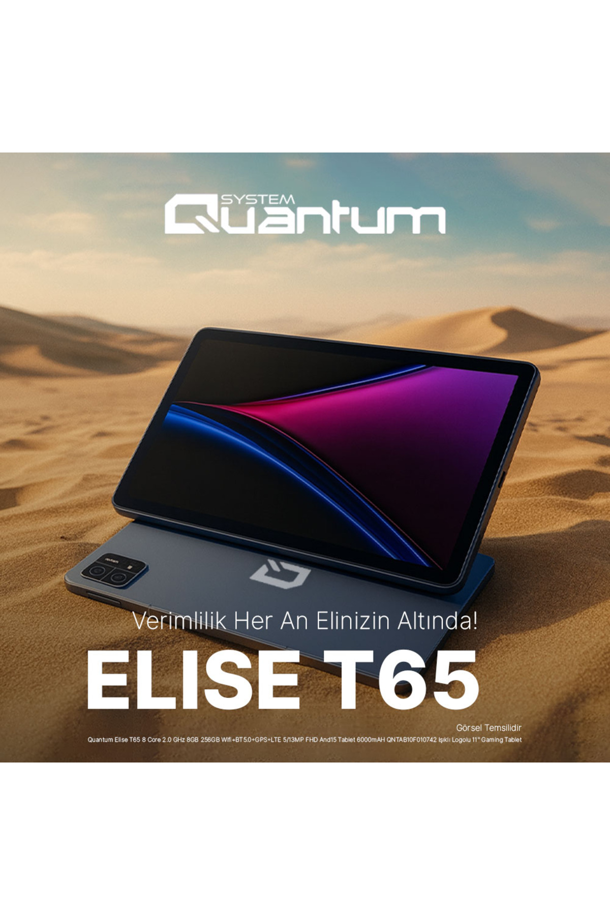 Quantum Gaming Quantum Elise T65 8 Core 2.0 GHz 8GB 256GB LTE FHD Android 15 Tablet - 3