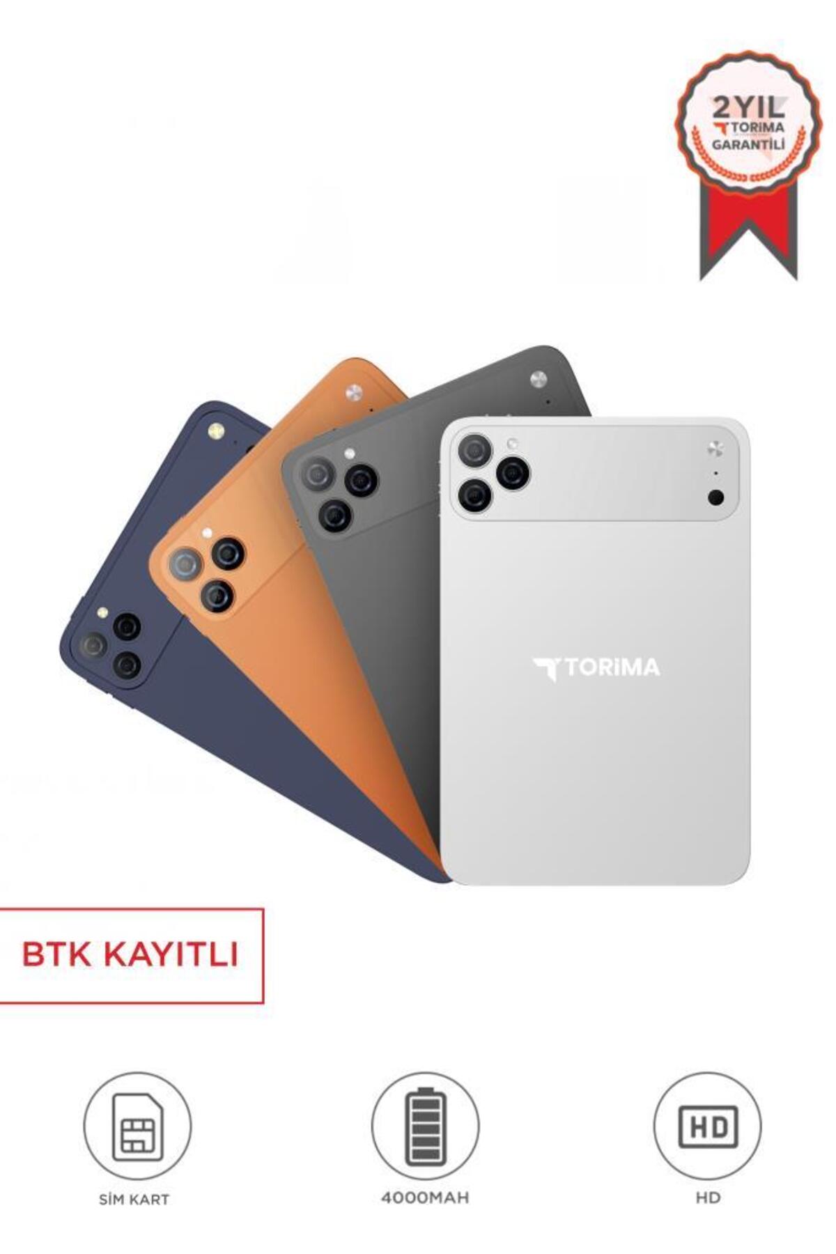Torima Android Tablet Kalem Klavye Mouse Full Set SIM Kartlı BTK Kayıtlı 10.1 İnç T17 Pro Max Gümüş