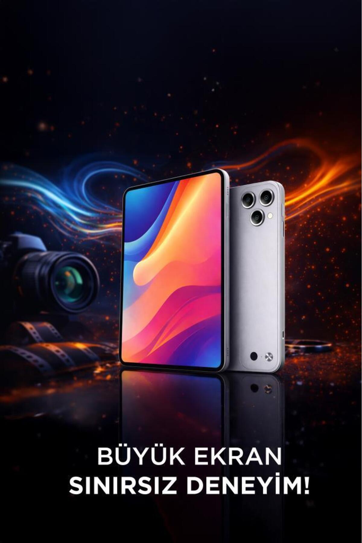 Torima Android Tablet Kalem Klavye Mouse Full Set SIM Kartlı BTK Kayıtlı 10.1 İnç T17 Pro Max Gümüş - 2