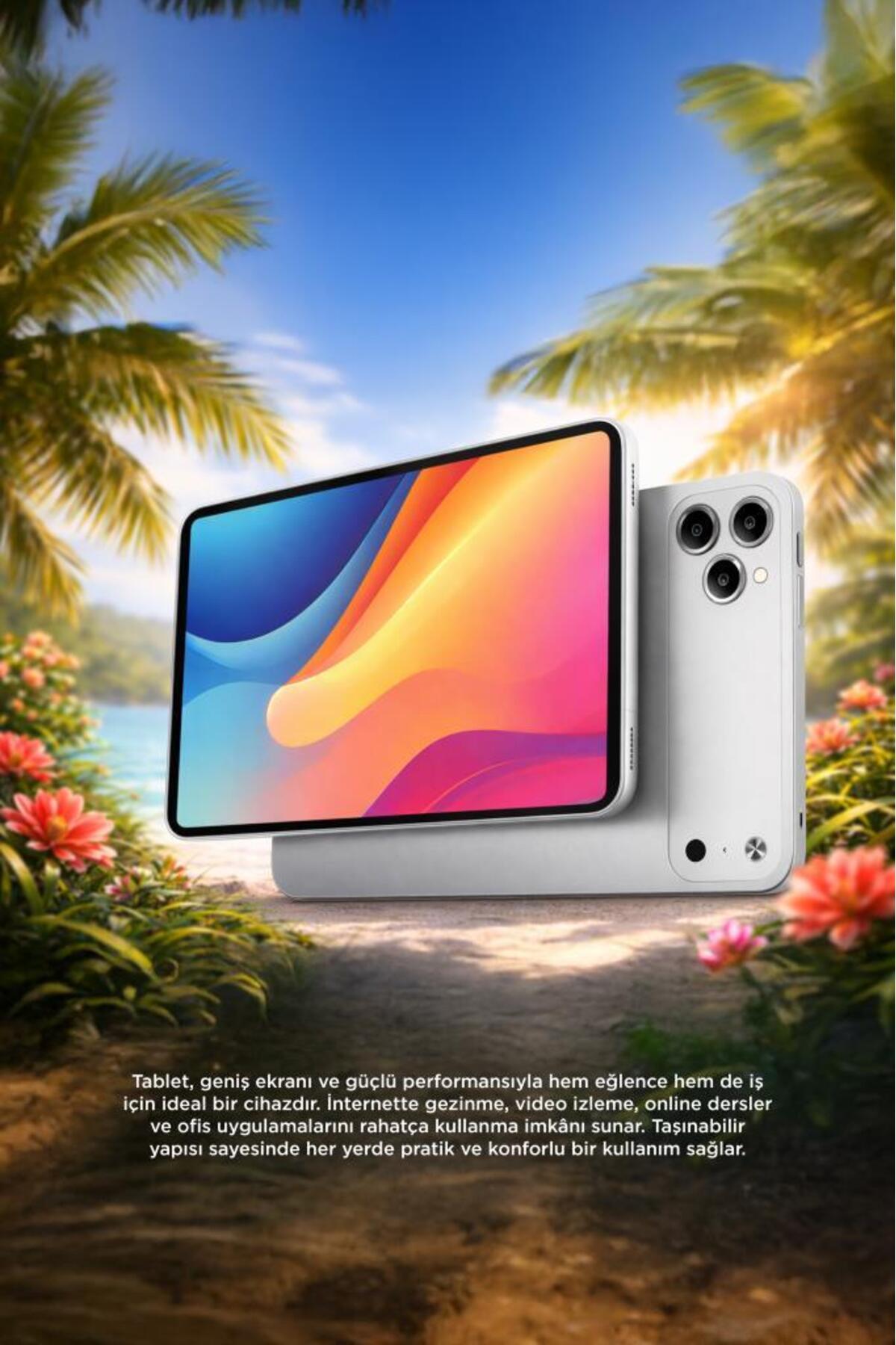 Torima Android Tablet Kalem Klavye Mouse Full Set SIM Kartlı BTK Kayıtlı 10.1 İnç T17 Pro Max Gümüş - 4