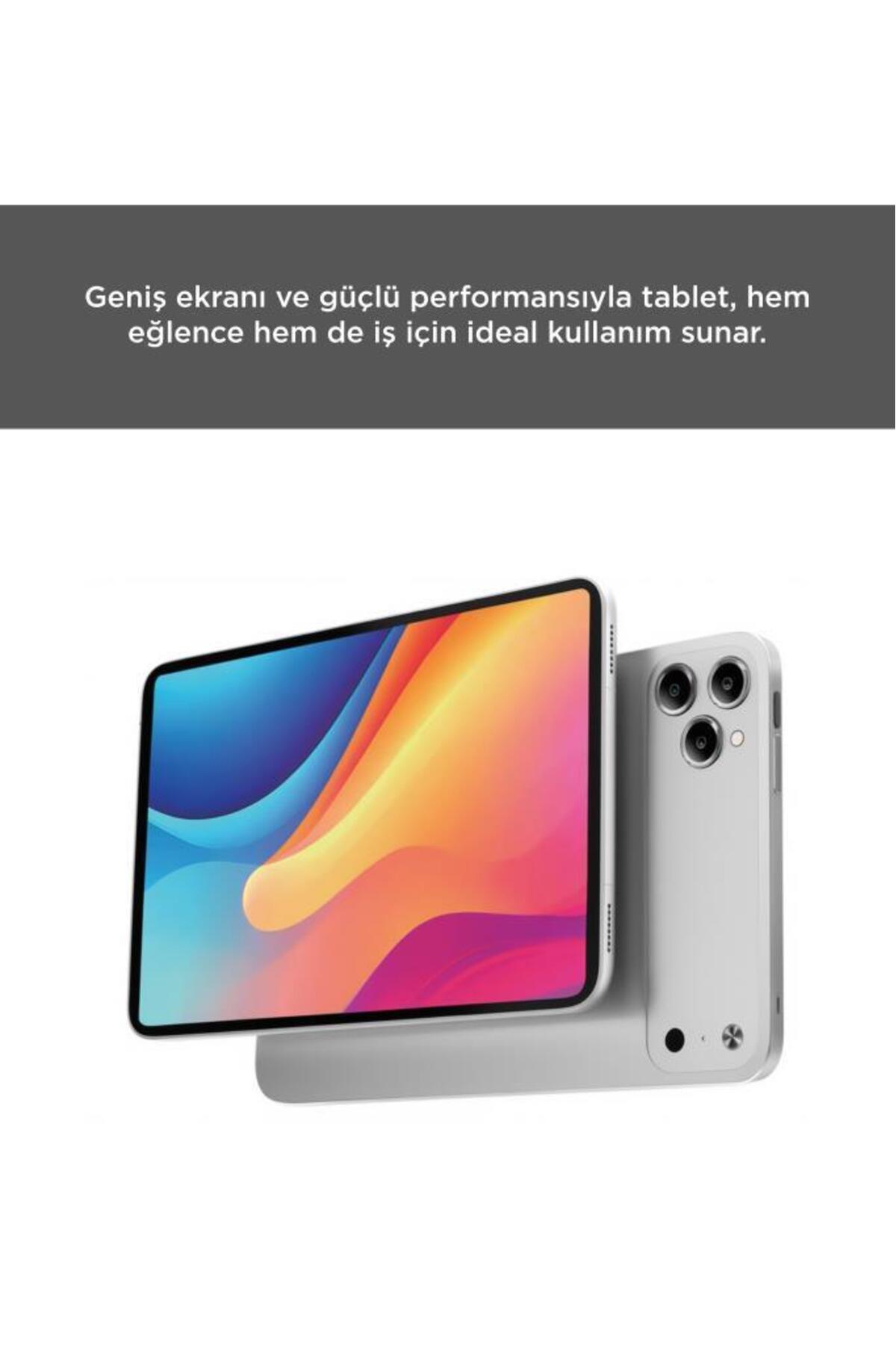 Torima Android Tablet Kalem Klavye Mouse Full Set SIM Kartlı BTK Kayıtlı 10.1 İnç T17 Pro Max Gümüş - 5